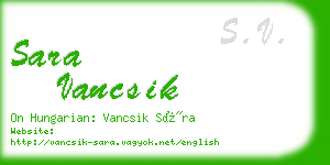 sara vancsik business card